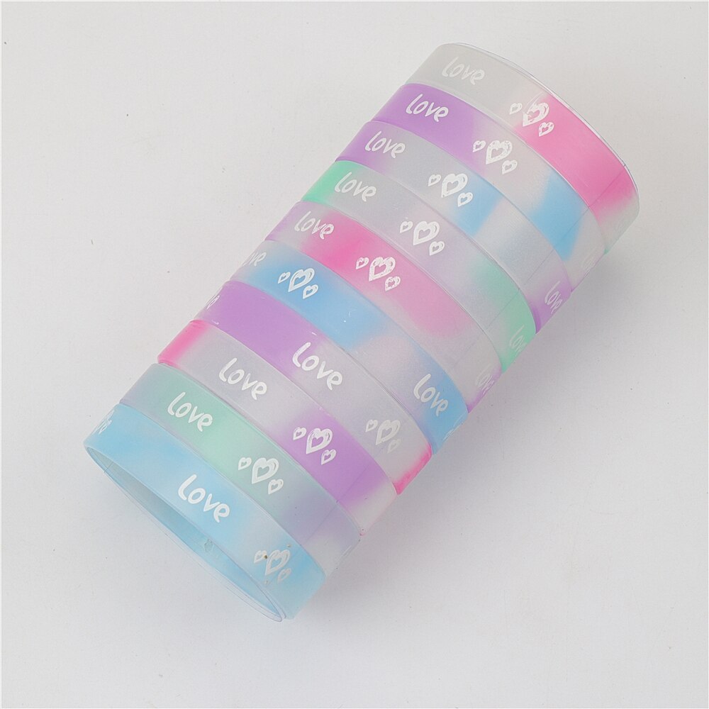 10 pz/lotto moda uomo Silicone bagliore notturno polsino luminoso braccialetti dell'amicizia gioielli per le donne Mix Style Club regali per feste