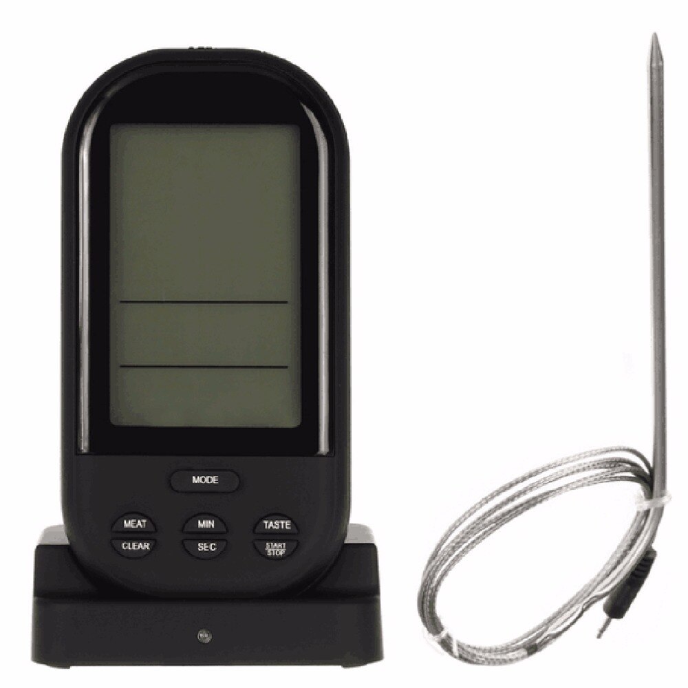 Black Wireless Digital LCD Display BBQ Thermometer Kitchen Barbecue Digital Probe Meat Thermometer BBQ Temperature Tool
