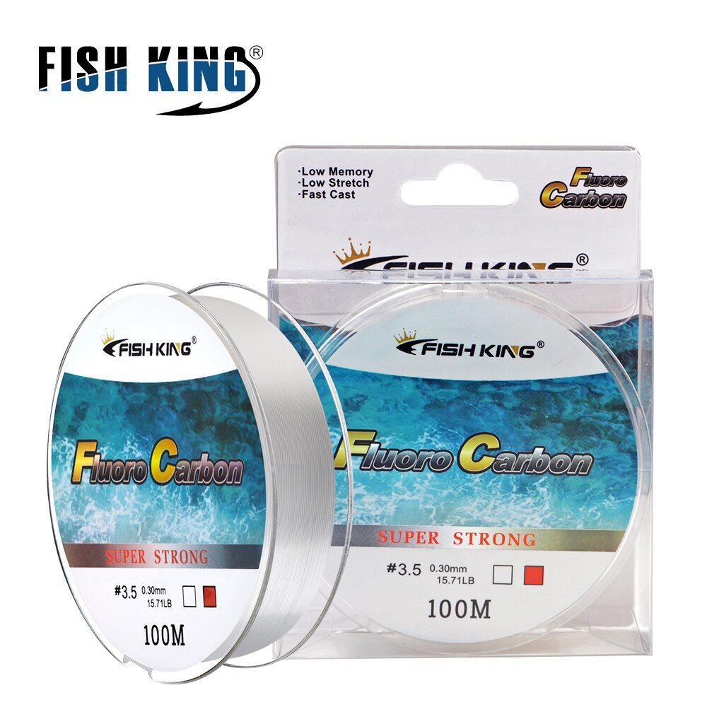 FISH KING 100M Fluorocarbon Coating Fishing Line 0.8#-8.0# Carbon Fiber Monofilament Leader Line Carp Fishing Sinking Line