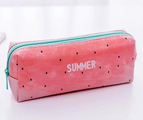 Schattige fruitserie etui student schoolbenodigdheden schrijfwaren tas cartoon pennenzak jongens en meisjes schattige pennendoos: Watermeloen-a