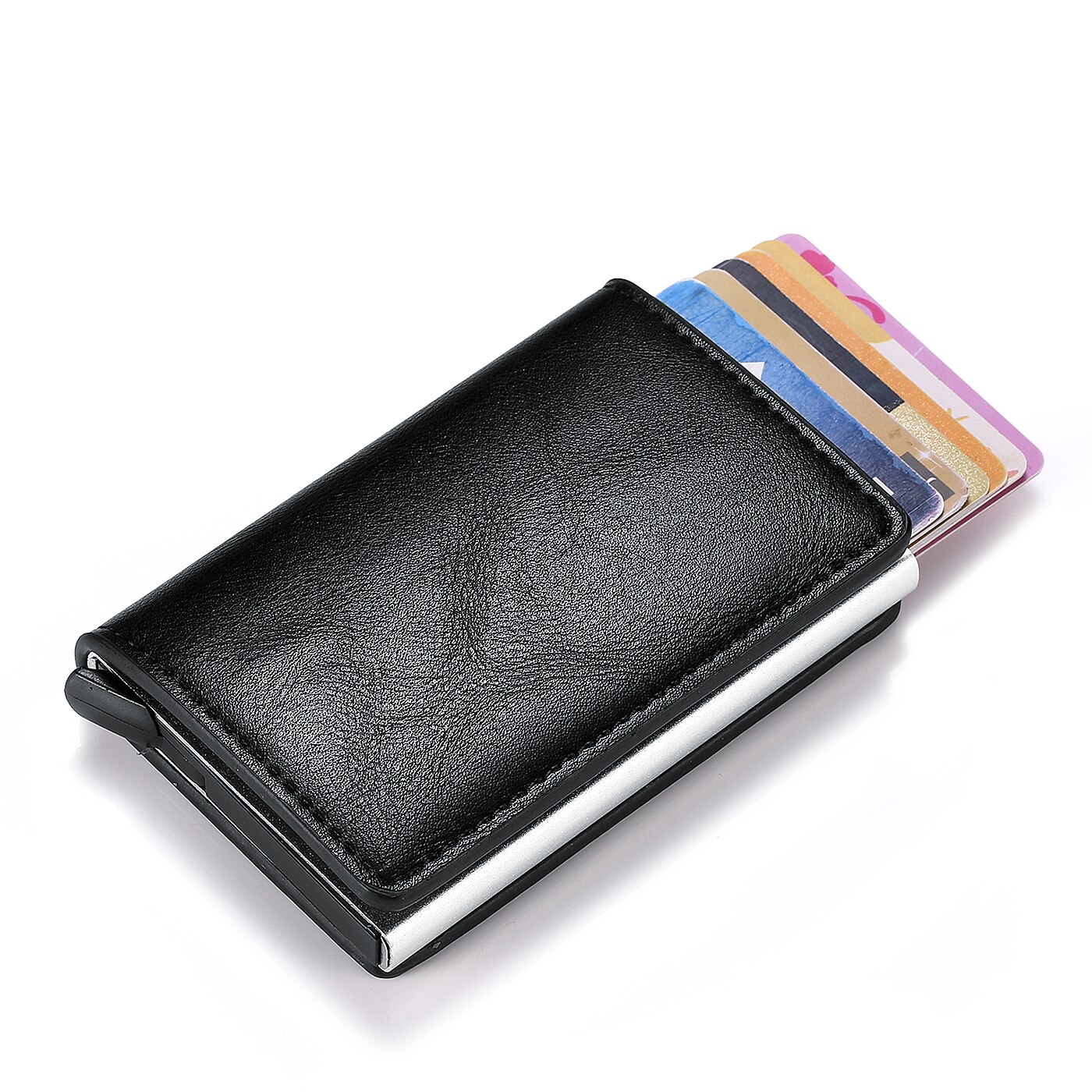 ZOVYVOL Credit Card Case for Men Women Business Card Holder for PU Leather Cards Purse Automatic Credit Cards Women Wallet: k9109 black