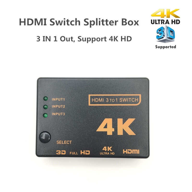 Hdmi Switch 3 Poort 4K * 2K Switcher Splitter Box Ultra Hd Voor Dvd Hdtv Voor Xbox Voor PS3 PS4 Hdmi Converter