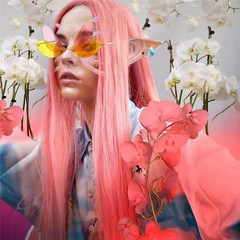 Gafas de sol sin montura para hombre y mujer, lentes transparentes de estilo Retro, con gradiente, a la