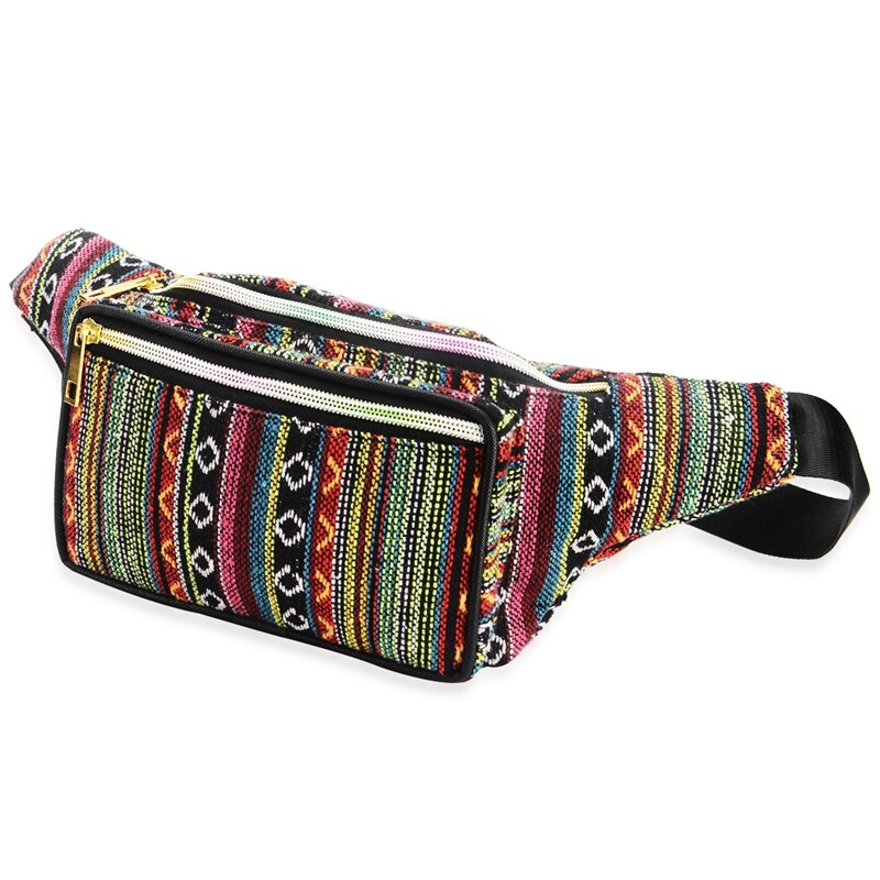 Kf-kvinner etnisk fanny pack retro vintage rumpe vesker reise fotturer midje belte veske fanny pack for kvinner midje bag