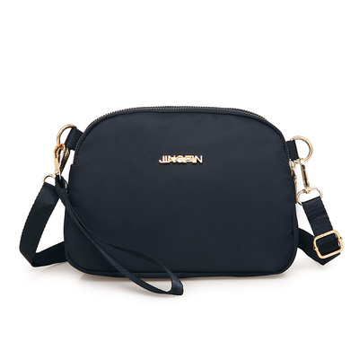 Vintage Women Water proof Nylon Messenger Bag Shoulder Crossbody Bag Lady Small Shell Bag Bolsa Feminina More Zippers Package: Black