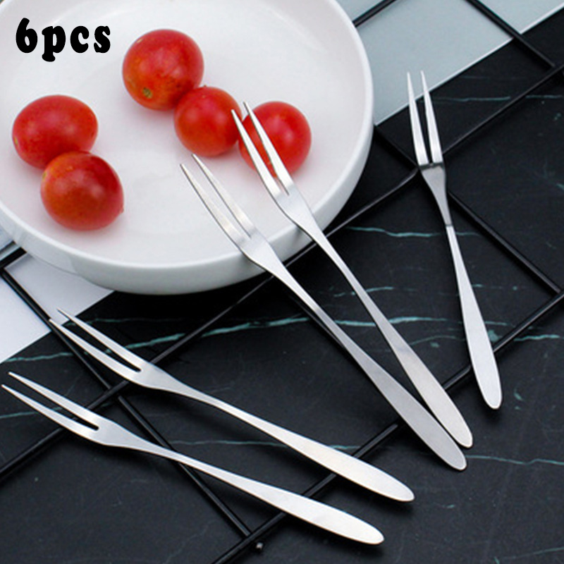 2 in 1 Watermelon Slicer with Fork Durable Watermelon Cutter Stainless Steel Watermelon Cutting Ruler for Fruit Plate: 05 6pcs