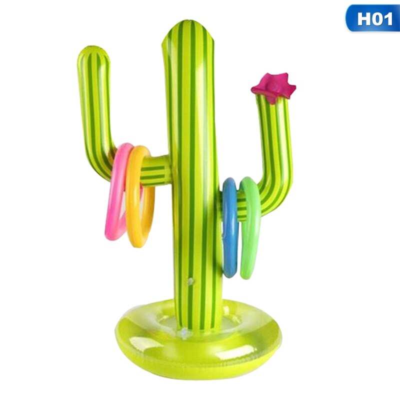 Cactus inflable de verano, juego de lanzamiento de anillo, juego de lanzamiento inflable, suministros de juguetes para fiestas, juegos de interior al aire libre para niños y adultos: 1