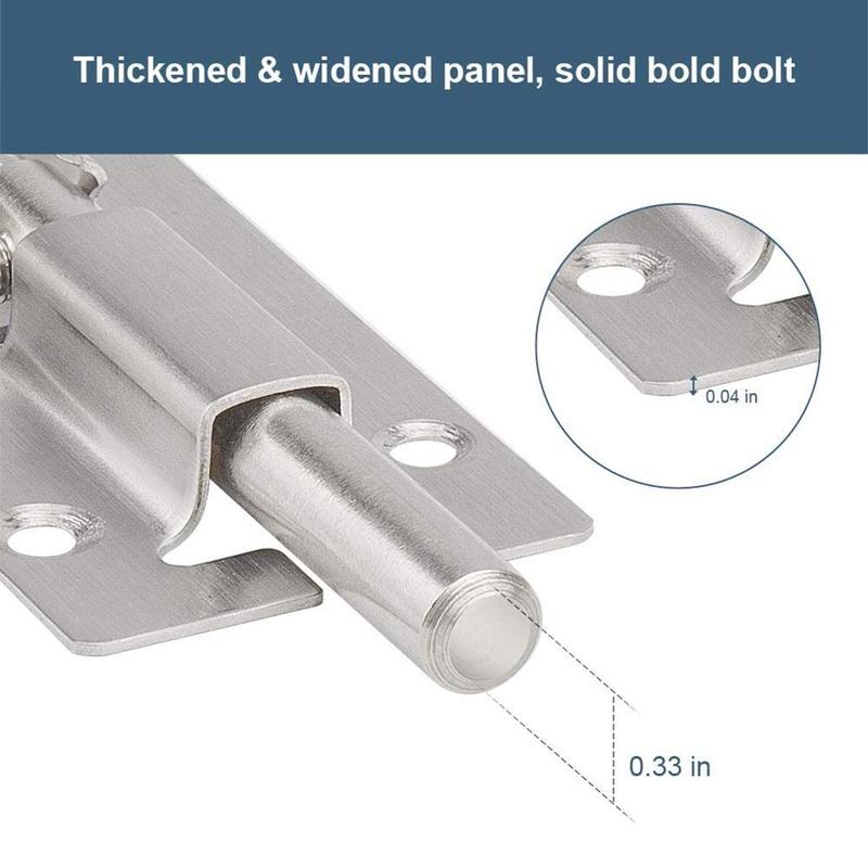 Stainless Steel Door BoltFurniture Door Bolts Inch Locks Sliding Security Door Steel Chain Latch Stainless For Gate Hardwar Y9B2