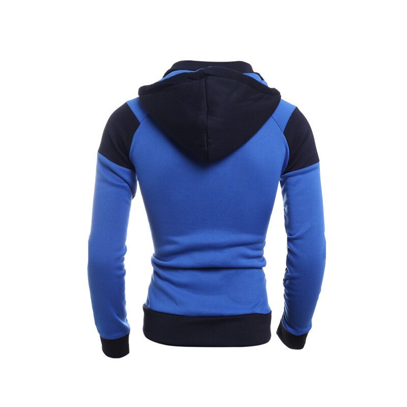 herbst Hoodies Männer Patchwork Zipper Strickjacke Sweatshirts Slim Fit Sportswear Lässig Trainingsanzug