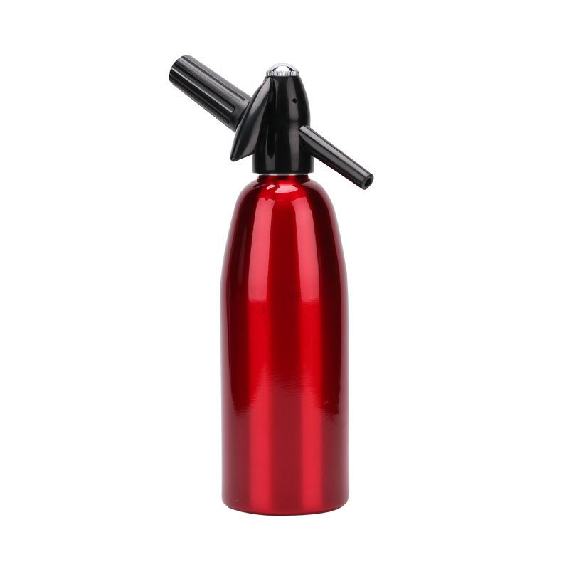 Soda Maker Aluminum Siphon 1L Soda Brewing Machine Home Bar Tool Diy Beverage Juice Carbon Dioxide Injection Bottle: red