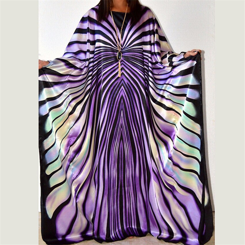 Sarees naisille pakistan mekko raidat batwing hiha löysä vapaa koko lady vestidos 5 väriä sari juhla-iltapuku