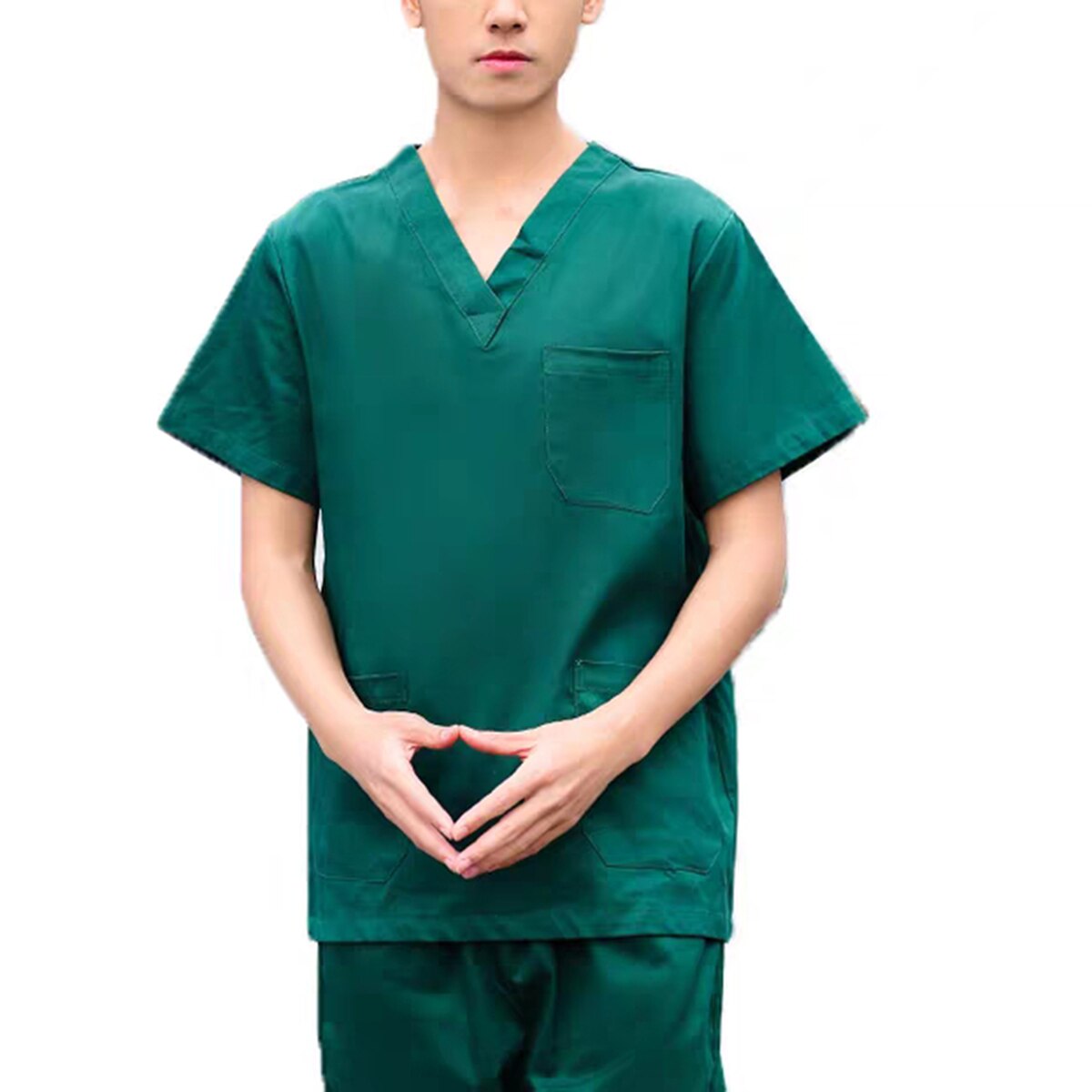 unisex Arbeit Tragen Uniformen Peeling Weiche Kurzarm Atmungsaktiv V-ausschnitt mit Taschen Kleidung einstellen