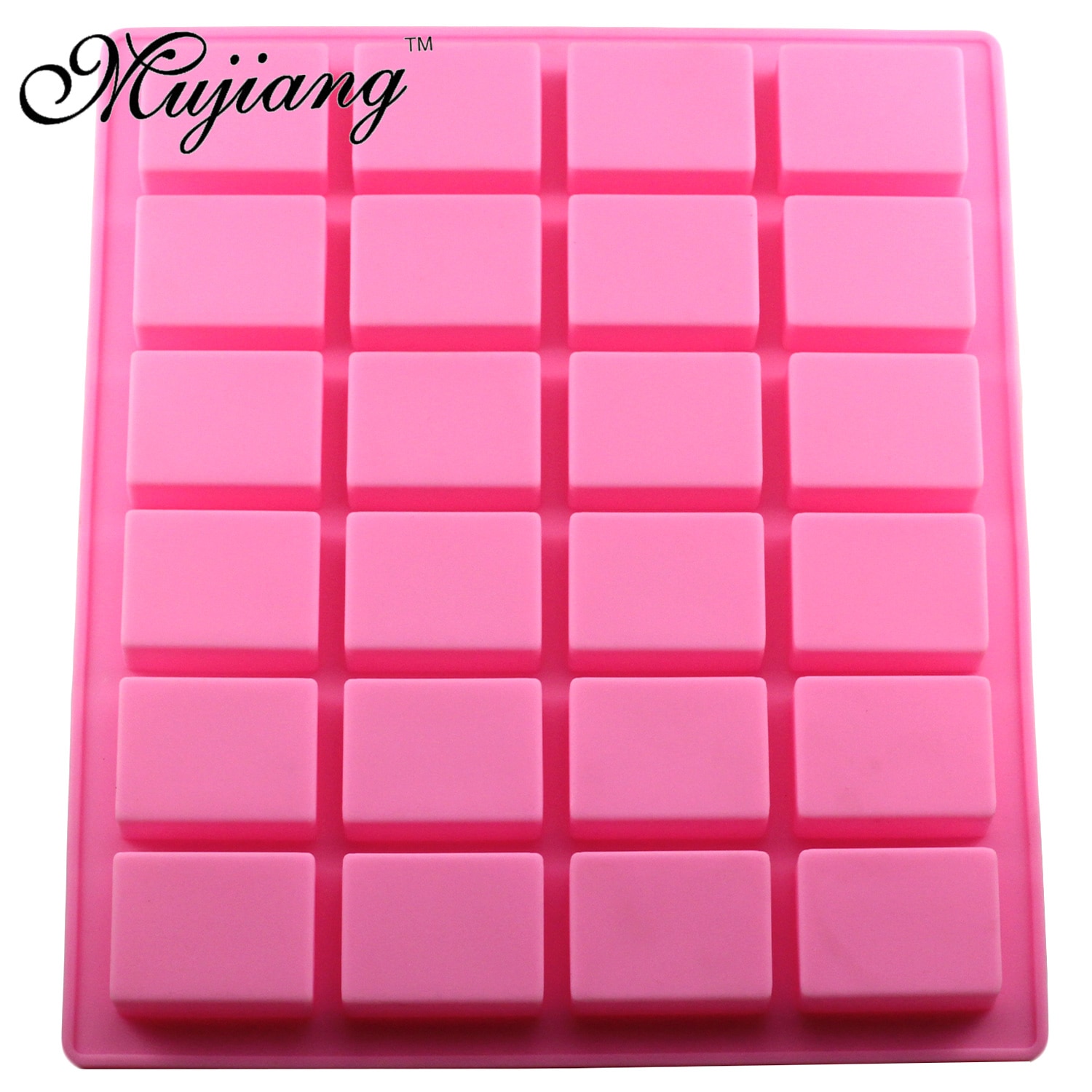 Moules à gâteaux carrés rectangulaires à 24 cavités en silicone mujiang, moules à savon faits à la main, bac à glaçons, moules à gâteaux à la gelée, moules à bonbons et à chocolat