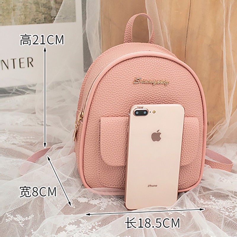 Mini Backpack Women PU Leather Shoulder Bag For Teenage Girls Kids Multi-Function Small Bagpack Female Ladies School Backpack