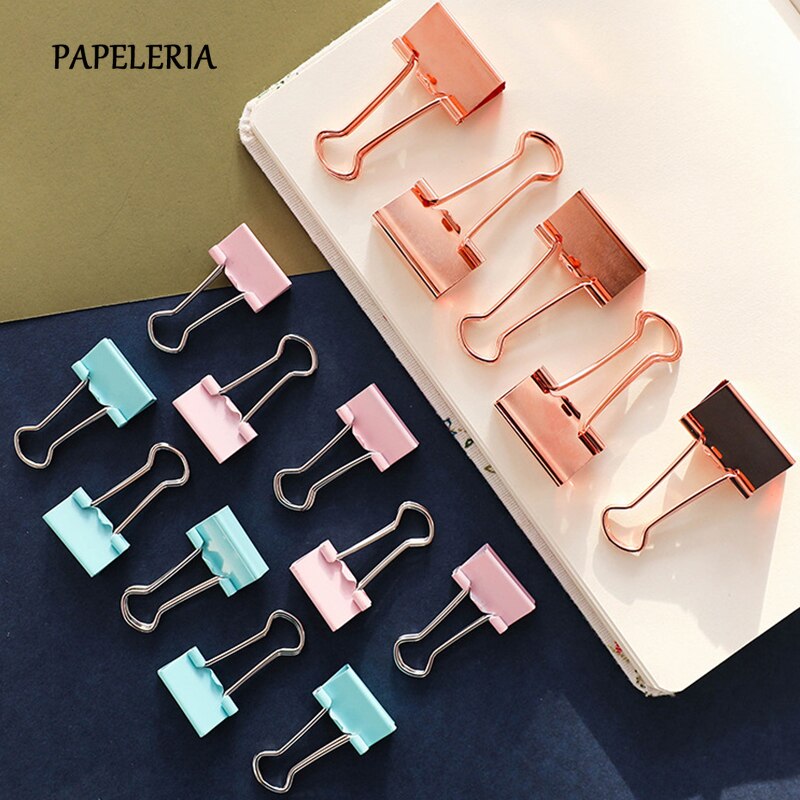 Clips, 35 stuks papieren klemmen, fotoklemmen, metalen klemmen, bureau voor foto's, keuken, thuis, kantoorbenodigdheden (roségoud