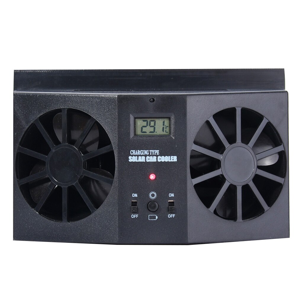 Portable Rechargeable Cooler Car Solar Fan Auto Window Powered Air Vent Ventilator High-power Ventilation Fan