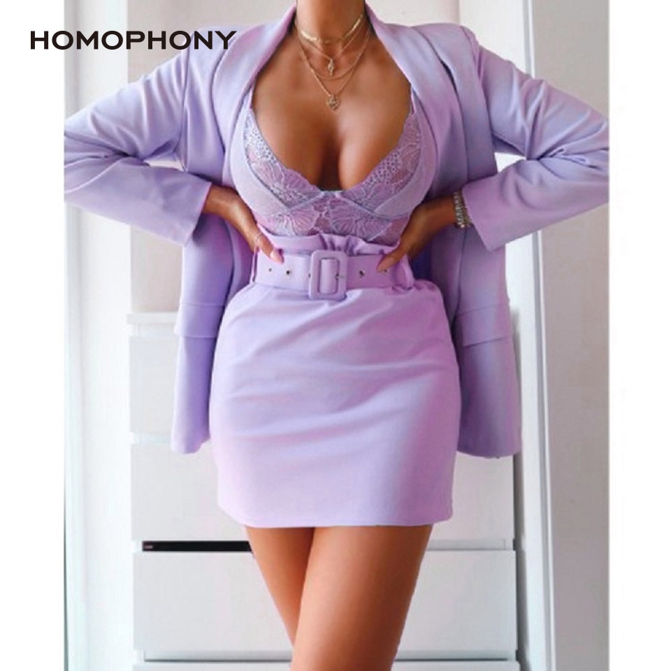Kavaj klänning jacka kostym kvinnor ledig långärmad arbetskostym kappa kontor dam solid slim blazers vestidos conjuntos feminino
