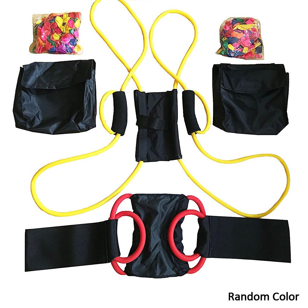 Outdoor Water Balloon Launcher Heavy Duty Water Polo Elastic Launch Single Launcher Random Color Includes 100 Water Balloons