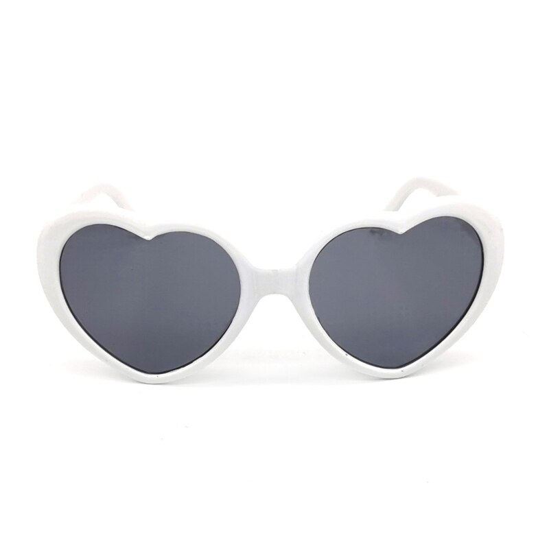 Magic Love Special Effect Glasses Girls Sunglasses Light Source to Love Romantic Love Glasses: White