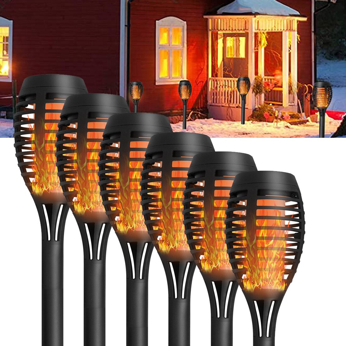 LED Solar Flamme Lampen draussen Solar Garten Li... Grandado