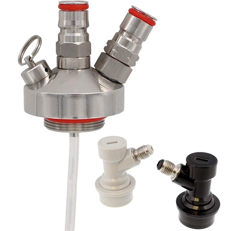 Mini barril dispensador de barril de acero inoxidable 304, lanza con bloqueo de bola y manguera de 50cm para elaboración de cerveza casera de 2L/3,6l/5L/10L
