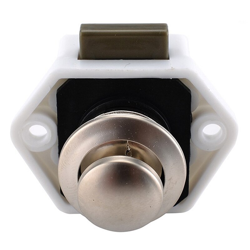 Camper Car Push Lock RV Caravan Boat Motor Home Cabinet Drawer Latch Button Locks for Furniture Hardware: White