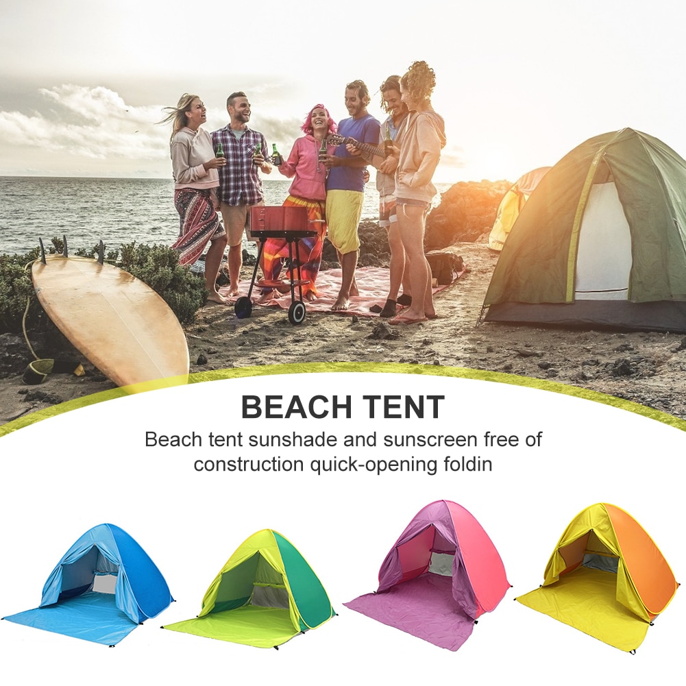 Strand Zelt Pop hoch Strand Baldachin Zelt draussen Camping Wandern Anti-Uv Sonnenschutz Schutz Faltbare Familie Schutz Zelt mit Vorhang