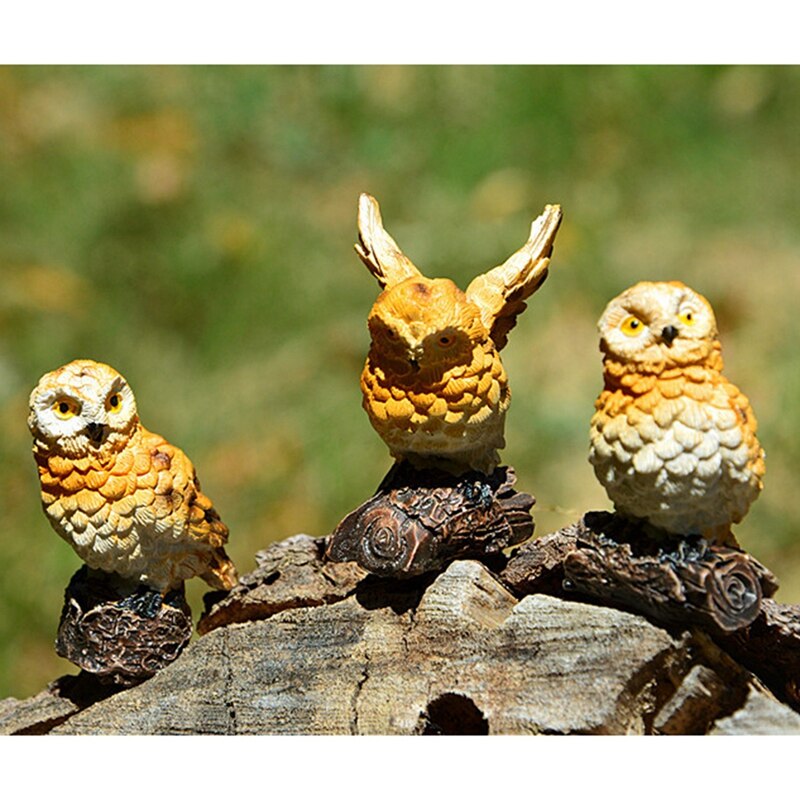 Harz Nachahmung Mini Eulen Miniatur Haus Fee Garten Micro Landschaft Garten Terrasse Dekoration Anlage Töpfe Bonsai Handwerk