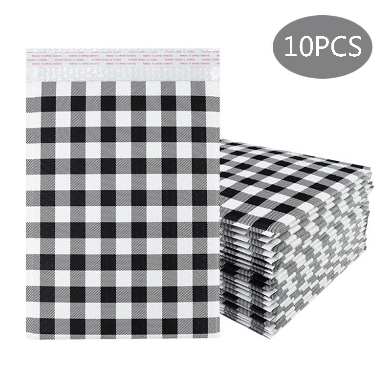 10 Pieces Black Square Plastic Bubble Envelope Envelope Bag Ziplock Liner Waterproof Packaging