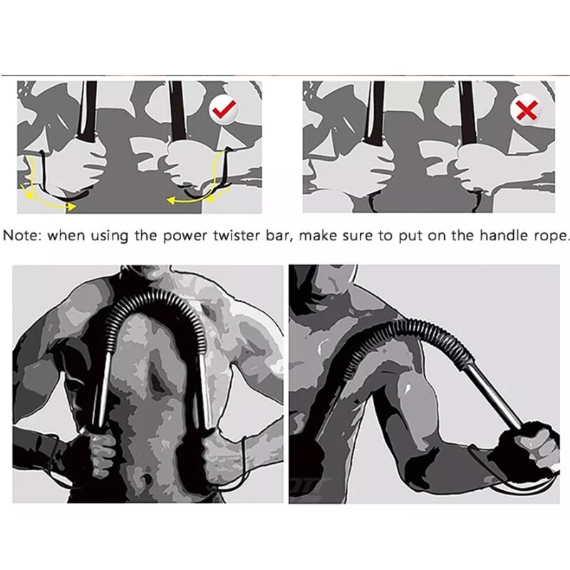 Expansor de brazo con resorte, barra de potencia para entrenamiento, gimnasio, ejercicio deportivo, 20Kg, 30Kg, 40Kg, 50Kg