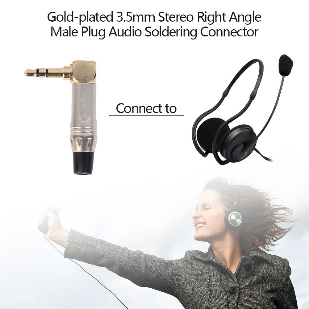 Adaptateur de convertisseur Audio, prise Jack stéréo de Type L de 3.5mm, Angle droit de 90 degrés, connecteur à souder pour casque MP3