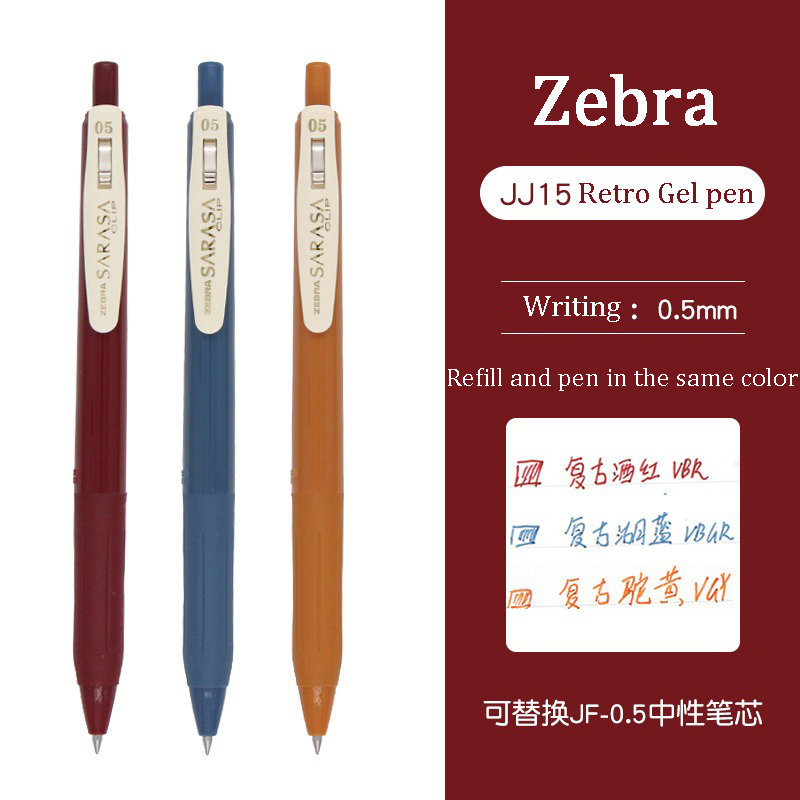 Japansk zebra zebra  jj15 retro gelpennor sarasa press färgneutral penna vintage kulspetspenna canetas för skolans kontorsmaterial