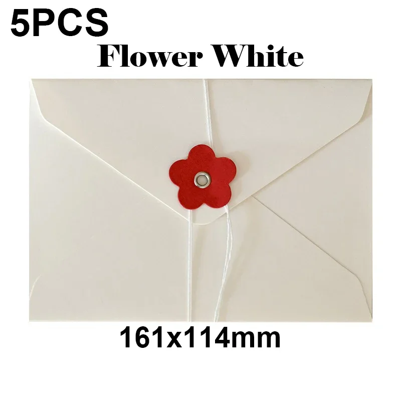 5 sztuk Kawaii kocham serce koperty kwiatowe 200gsm koperty papierowe na podkładki listowe DIY zaproszenia ślubne okładka torba robić pakowania prezentów: biały