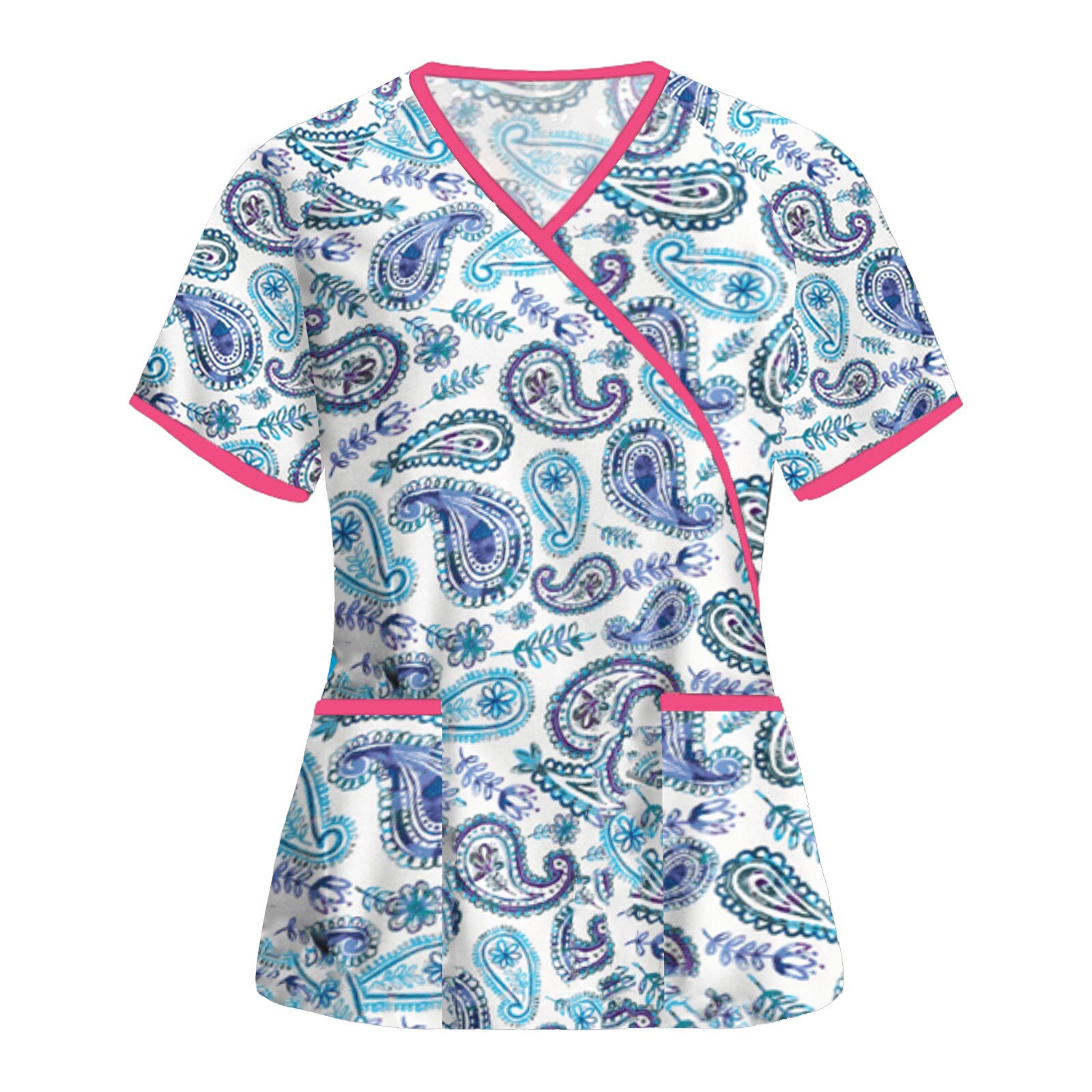 Sales Nurse Uniform Women Short Sleeve Neck Tops Working Uniform Blouse Nurses Uniform Scrubs Top Медицинская Одежда FFT: A / L