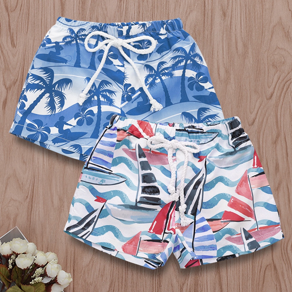 Nueva verano bebé Infante pantalones cortos con estampado Hawaiano para niños y niñas pantalones de playa para niños pequeños de verano ropa corta para bebés
