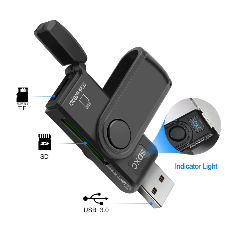 Rocketek USB 3.0 lecteur de carte mémoire multiple OTG Android adaptateur lecteur de carte pour lecteurs Micro SD/TF Microsd ordinateur pc