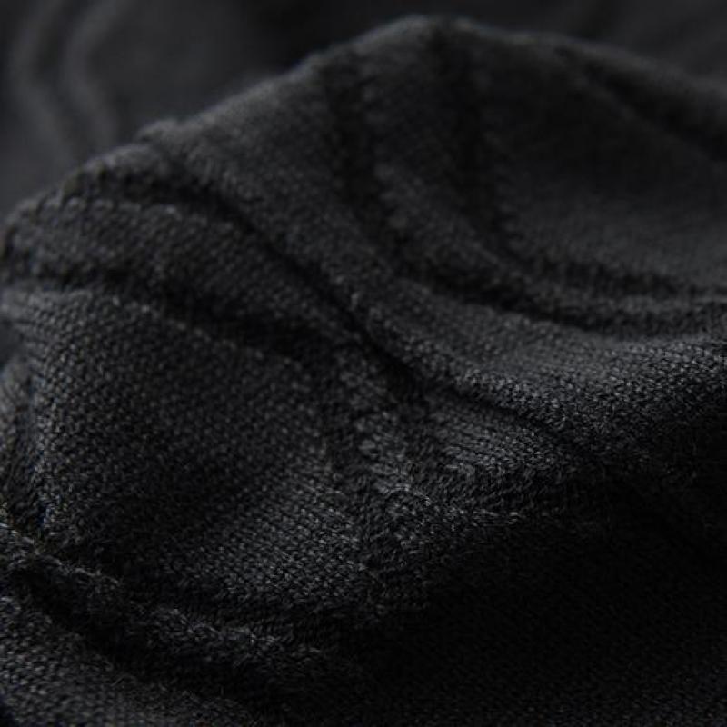 Suéter de cuello alto de invierno Para Hombre, Slim Fit negro con personalidad de diamante, de entramado, Chompas Para Hombre, jerséis Para Hombre