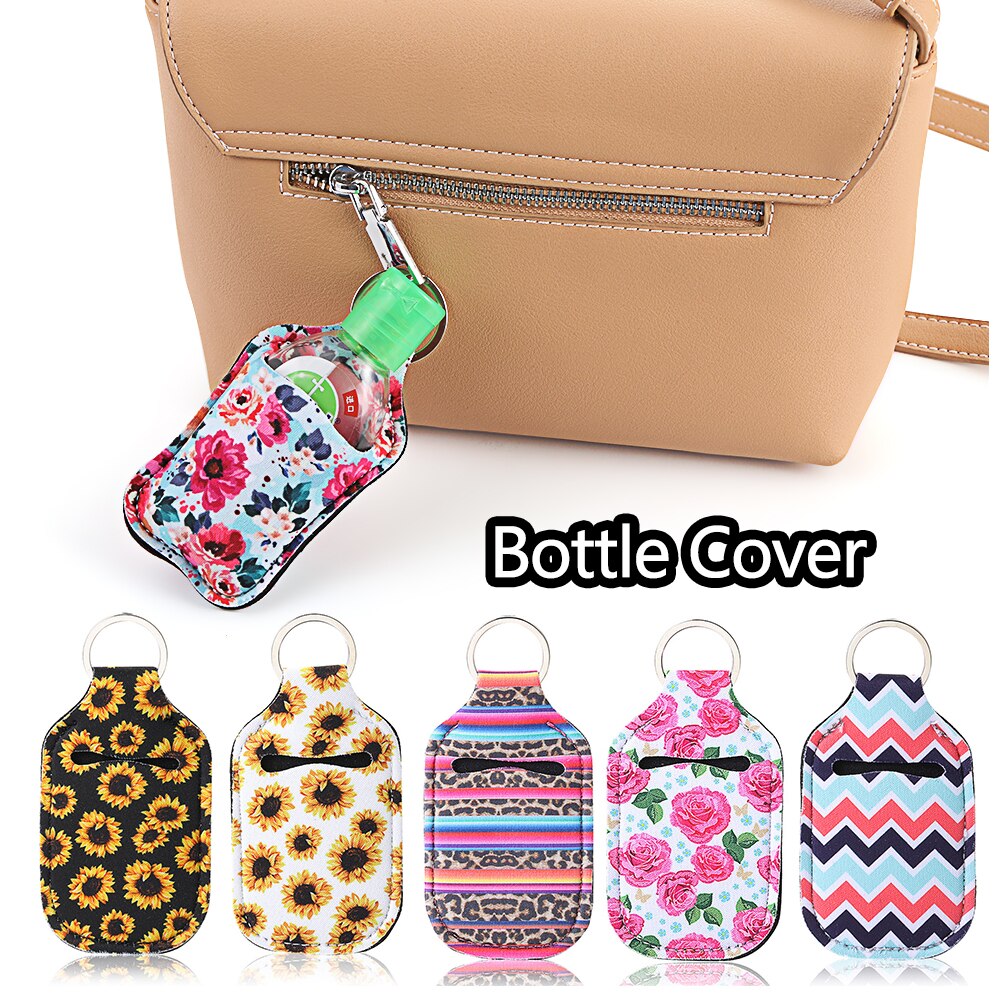 Empty Travel Bottle Keychain Holder Refillable Containers Reusable Bottles with Keychain Carriers 30 ml Flip Cap Bottle Cover