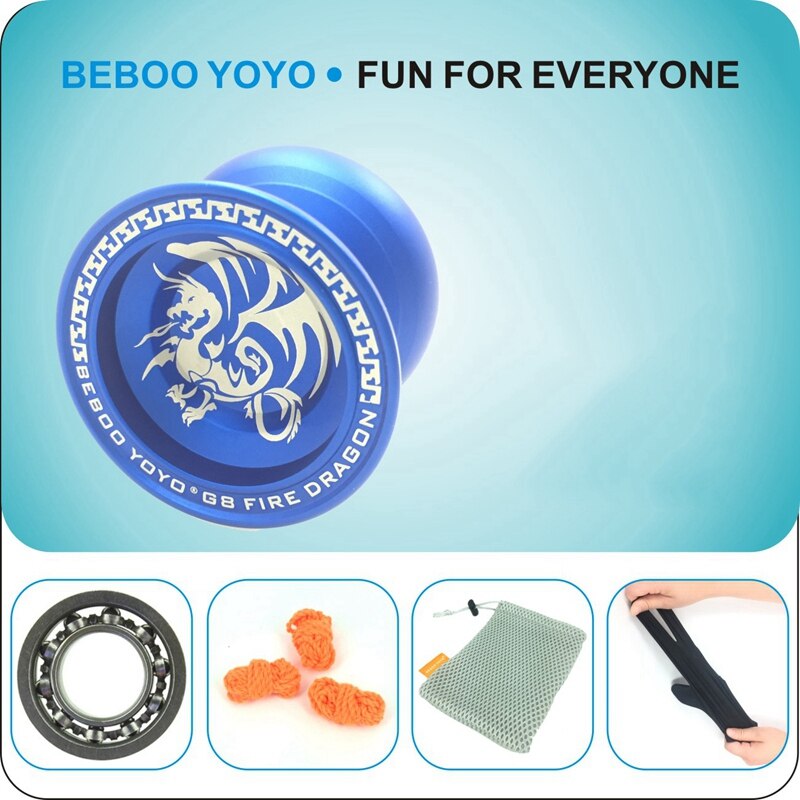 YoYo YOSTAR V10 Professionnel – Bleu Argenté – Non Réactif, Avec 12 Cordes, Gant Et Housse