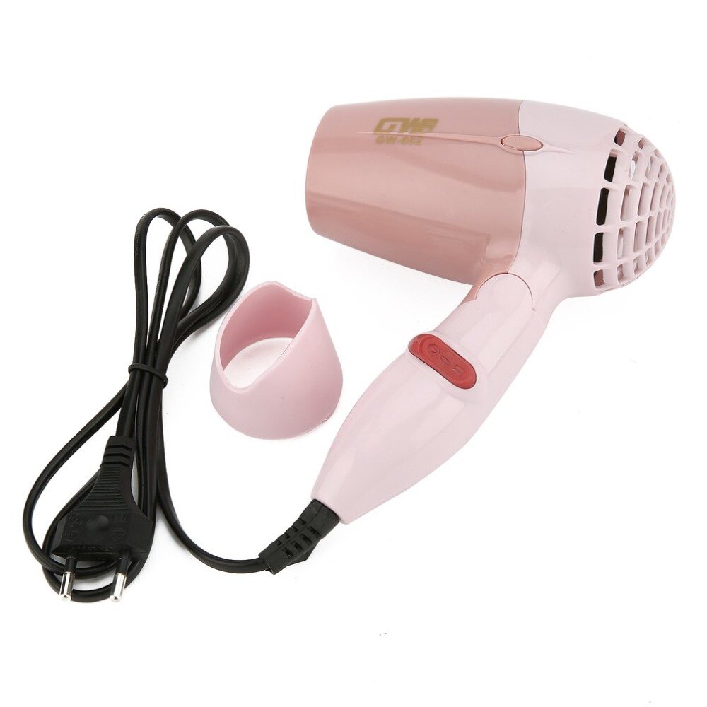 Mini secador de pelo 1000W viento bajo ruido plegable eléctrico soplador de pelo herramientas de estilismo de salón de peluquería para viajar a casa uso GW-662