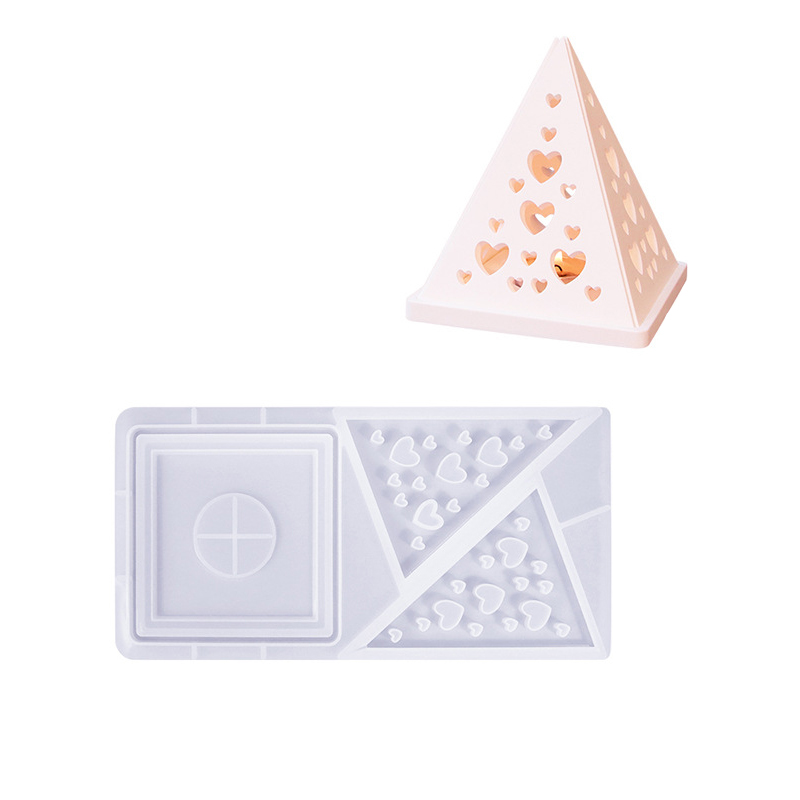 Piramide Sneeuwvlok Sterrenhemel Liefde Huis Kandelaar Siliconen Mal DIY Gips Epoxyhars Gietvorm Woondecoratie Ornamenten ﻿