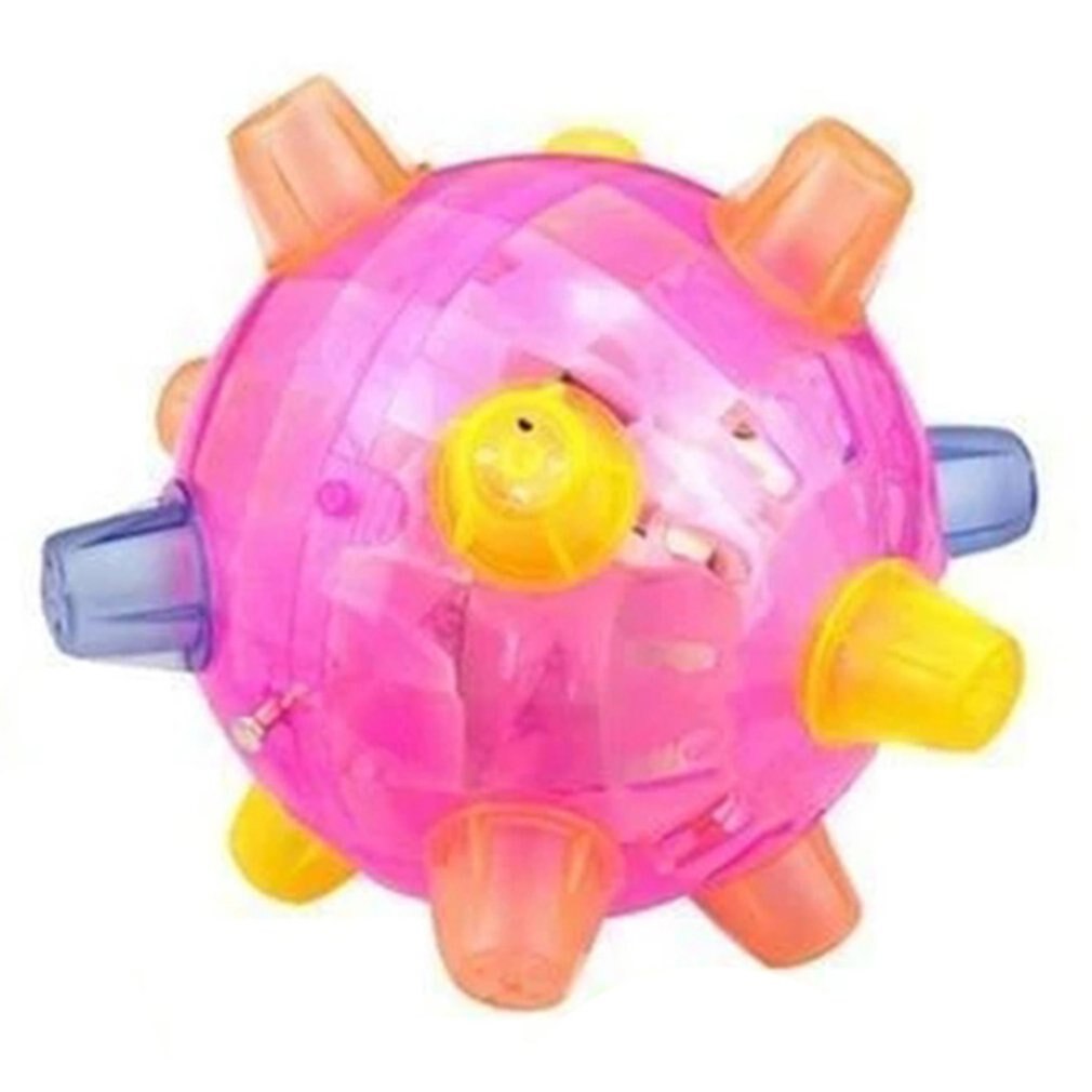 Dog Flashing Dancing Ball Toy Funny Pet Glowing Ball Dog Bouncing Jumping Balls Dog Interactive Puzzle Balls Random Color: 02