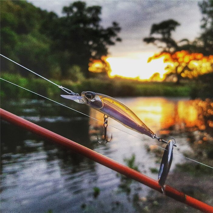 Minnow lokke haard agn kunstige woblere fiskeri lokker suspenderende krank wolfram vægt system wobler model krank agn