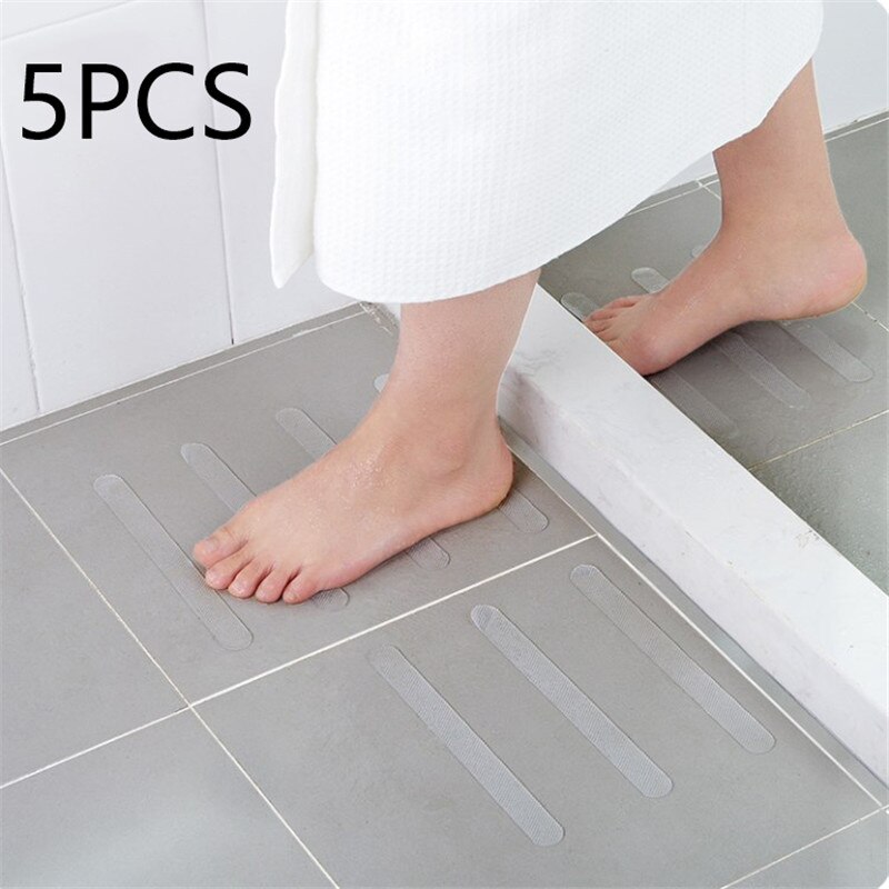 Ttlife 5 stk/sett trappetrinn sklisikre gummibadekar gjennomsiktige sklisikre klistremerker med dusjlist på badet 20*2cm