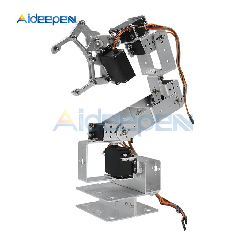1 ensemble ROT3U 6DOF Aluminium manipulateur Robot bras mécanique robotique pince griffe jouets mécanique poignée manipulateur pour Arduino
