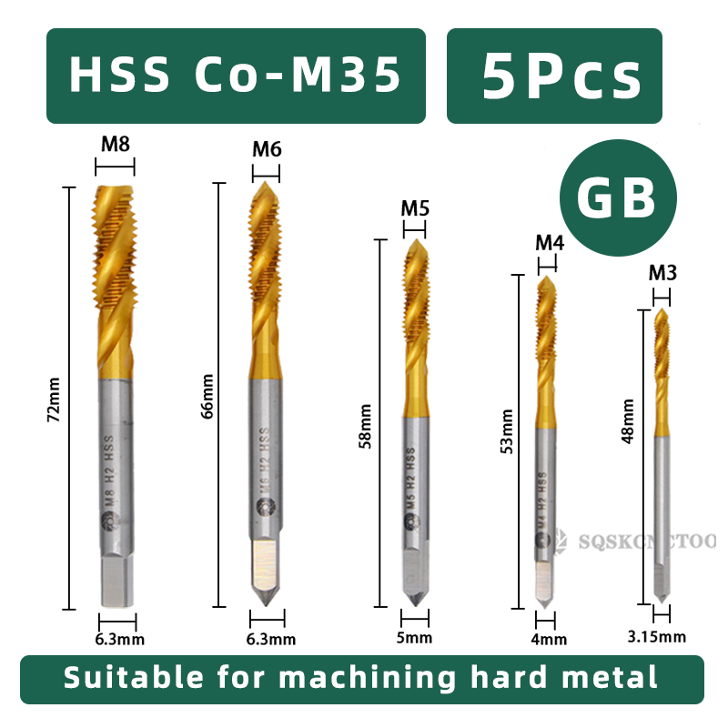 Máquina SIQICNC, rosca de tornillo, enchufe métrico, grifos de tornillo, juego de M3-M12, juego de taladro de rosca M3 M4 M5 M6 M8 M10 M12, grifo de máquina: Gris oscuro