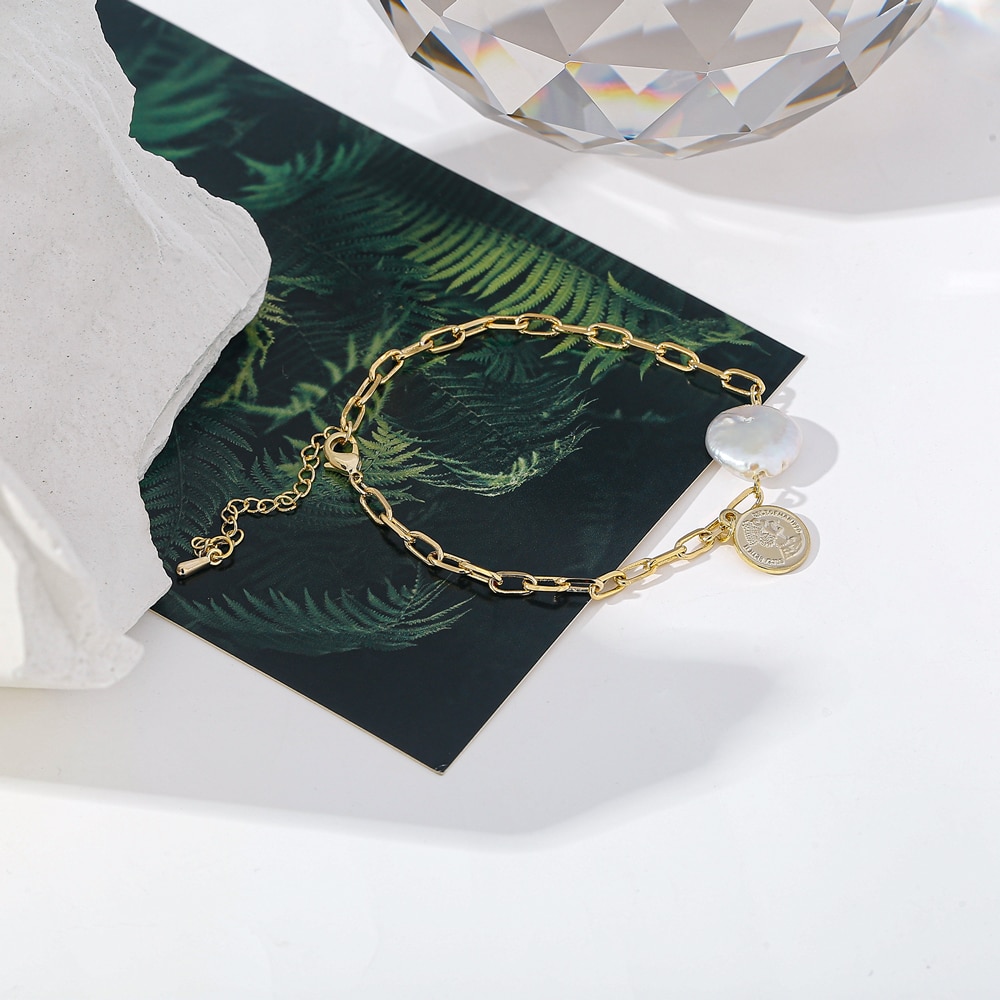 Yhpup naturel perles Portrait chaîne Bracelet Bracelet été bijoux pour femmes à la bijoux accessoires