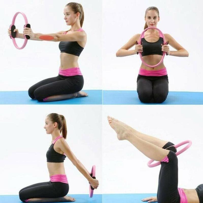Yoga fitness ring kvinder træning hjemme øvelse sport tilbehør pilates cirkel muskeltræning modstand  j3 m 7