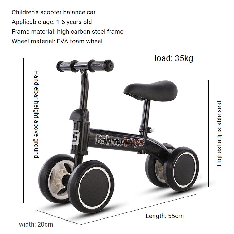 Kinder Balance Bike Roller für 1-3 Jahre Alt Baby Lernen Spaziergang Auto Vier Räder Außen Sport Fahrrad kinder Spielzeug Nicht-aufblasbare