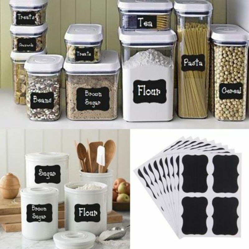 36pcs Chalkboard Sticker Chalk Board Stickers Craft Jar Labels for Kitchen Bottle Spice